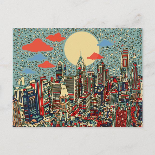 Carte Postale ligne d'horizon philadelphie (Devant)