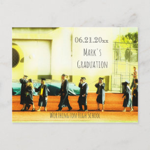 Carte Postale Ligne d'obtention du diplôme avec photo Enregistre