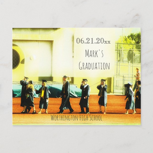 Carte Postale Ligne d'obtention du diplôme avec photo Enregistre (Devant)