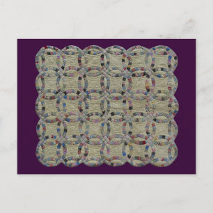 Carte Postale LIGNE QUILT - Bagues Mariages doubles -