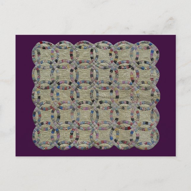 Carte Postale LIGNE QUILT - Bagues Mariages doubles - (Devant)