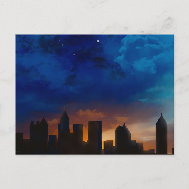 CARTE POSTALE LIGNE SKYLINE ATLANTA GEORGIA (Devant)
