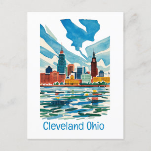 Carte Postale Ligne Skyline Cleveland Ohio