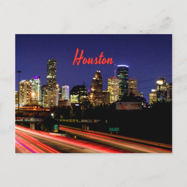 Carte Postale Ligne Skyline de Houston Texas City (Devant)