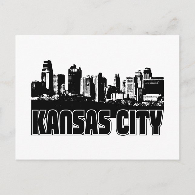 Carte Postale Ligne Skyline de Kansas City (Devant)