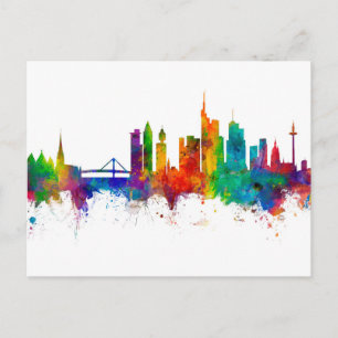 Carte Postale Ligne Skyline Francfort-Allemagne