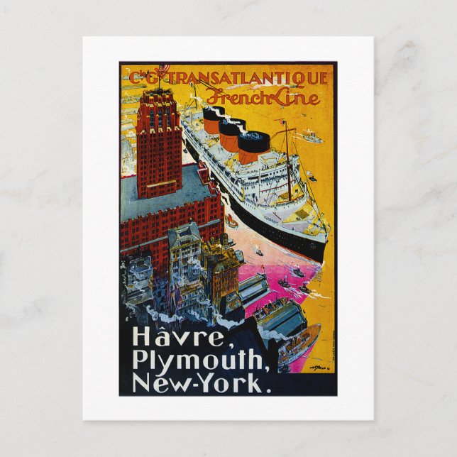 Carte Postale Ligne transatlantique (Devant)