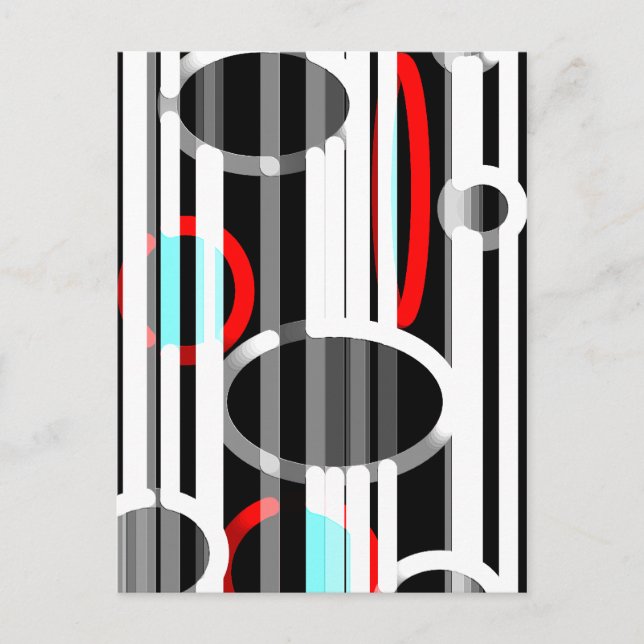 Carte Postale Lignes abstraites et Elipses (Devant)