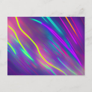 Carte Postale Lignes dans différentes couleurs de néon