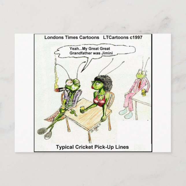 Carte Postale Lignes de ramassage de cricket amusantes (Devant)