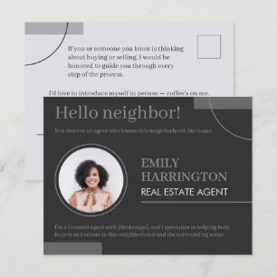 Carte Postale Lignes fines Introduction Agent immobilier Neutre
