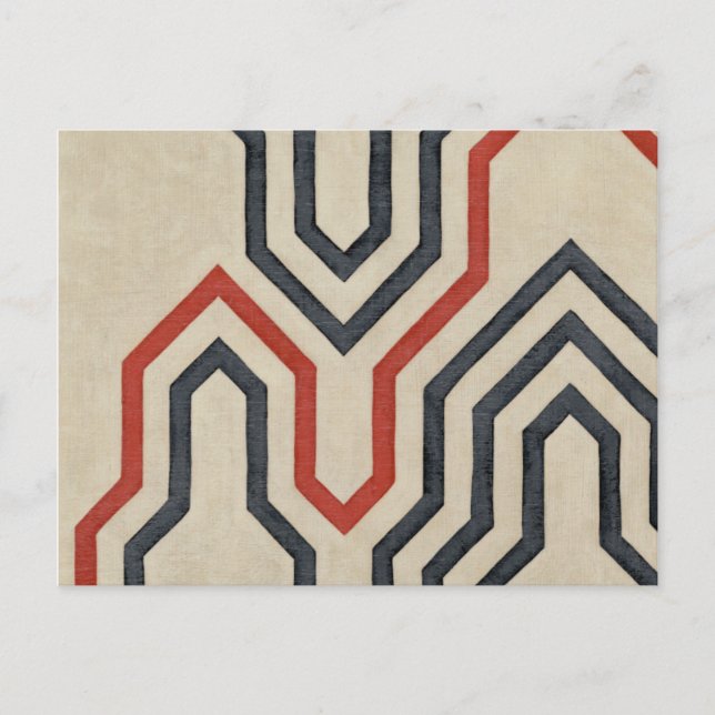 Carte Postale Lignes graphiques orange et bleu (Devant)