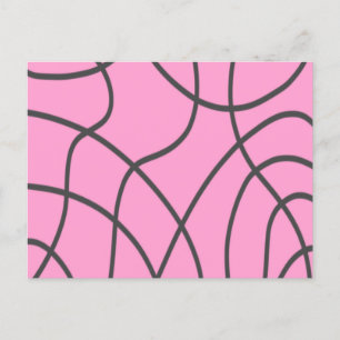 Carte Postale Lignes : Gris sur rose doux