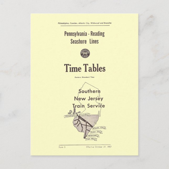 Carte Postale Lignes Seashore de lecture Pennsylvanie 1957 (Devant)