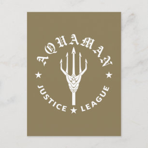 Carte Postale Ligue de Justice   Aquaman Retro Trident Emblem
