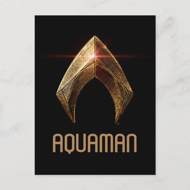 Carte Postale Ligue de Justice | Symbole d'aquaman métallique (Devant)