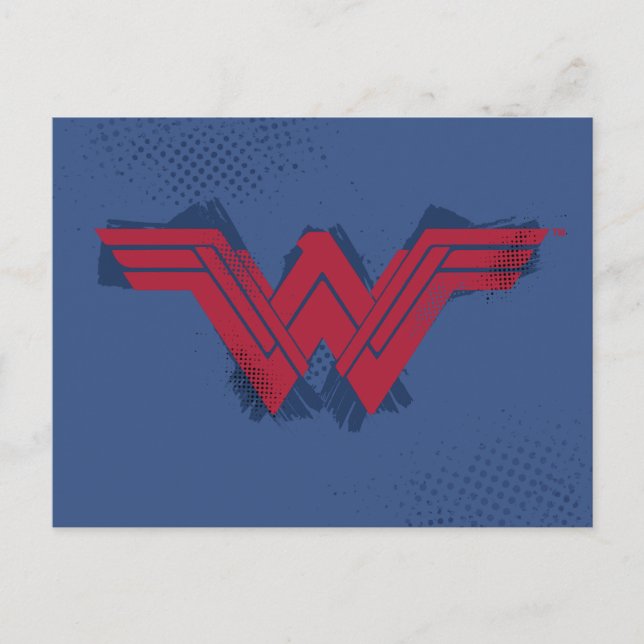 Carte Postale Ligue de Justice | Symbole de femme Wonder brossé (Devant)