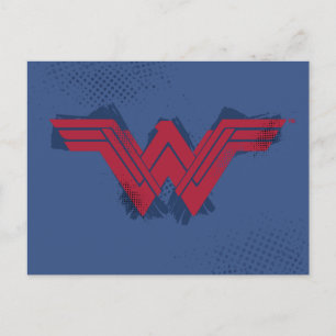 Carte Postale Ligue de Justice   Symbole de femme Wonder brossé