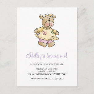 Carte Postale Lil' Bears ・ Bébé Fille Robe Jaune