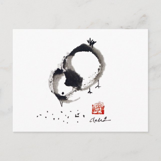 Carte Postale Lil Chick, Sumi-e par Andrea Erickson (Devant)