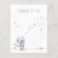 Carte postale Lil Wolf Bubbles