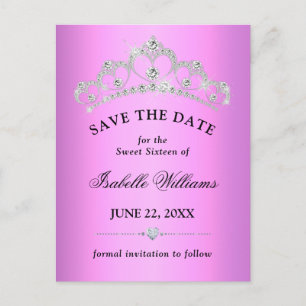 Carte Postale Lilac Violet Sweet 16 Enregistrer La Date