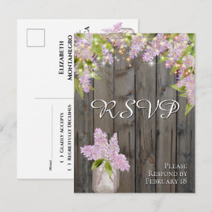 Carte Postale Lilacs rustiques avec Grange Bois & Lumières Maria