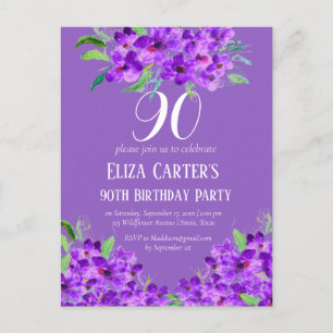 Carte Postale Lilas Violet 90ème Quatre-Vingt-Dixième Anniversai