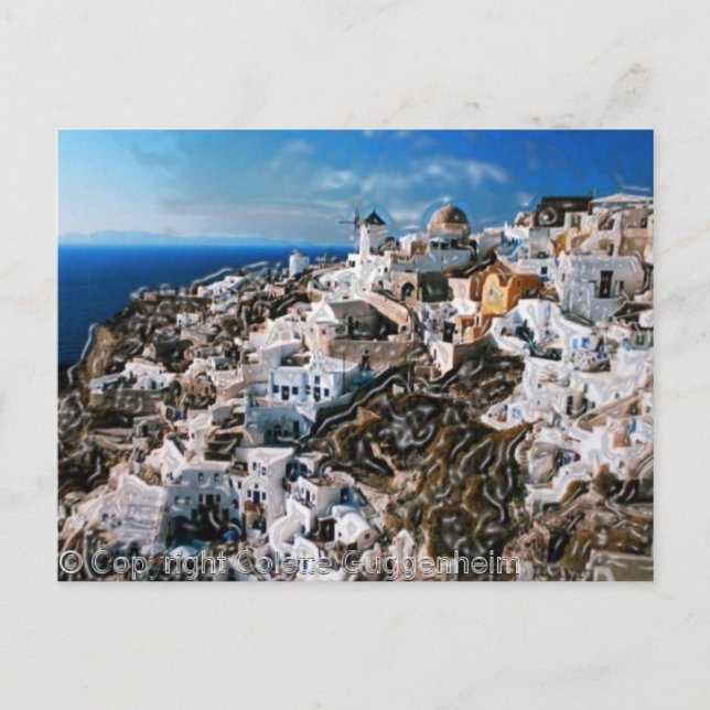 Carte Postale L'île de Santorin Grèce (Devant)