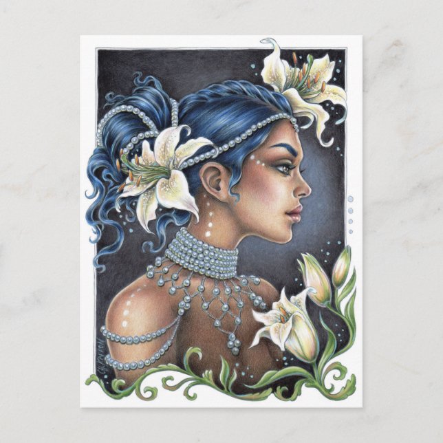 Carte Postale Lilies et perles (Devant)