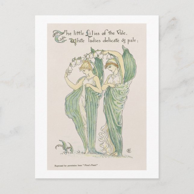 Carte Postale Lilies of the Vale, from Flora's Feast, 1901 (Devant)