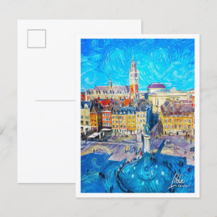Carte Postale Lille France Belle ville de peinture à l'huile