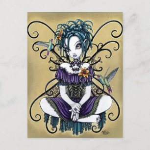 Carte postale "Lillian" gothique Hummingbird Fairy