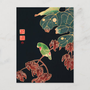 Carte Postale L'illustration japonaise du Paroquet Colorful Bird
