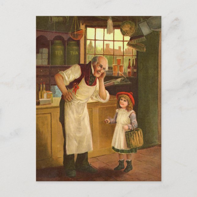 Carte Postale L'illustration Vintage Grocer (Devant)