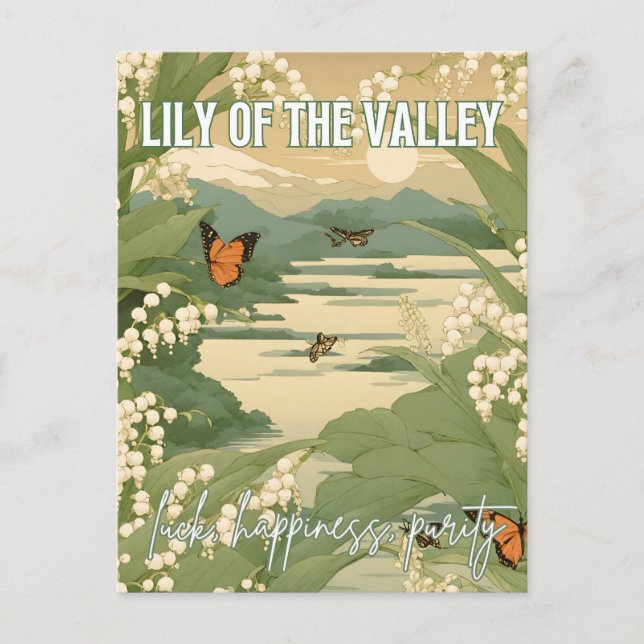 Carte Postale Lily de la vallée Mois de naissance Fleur japonais (Devant)