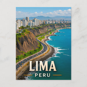Carte Postale Lima Côte Pacifique et Patrimoine Péruvien