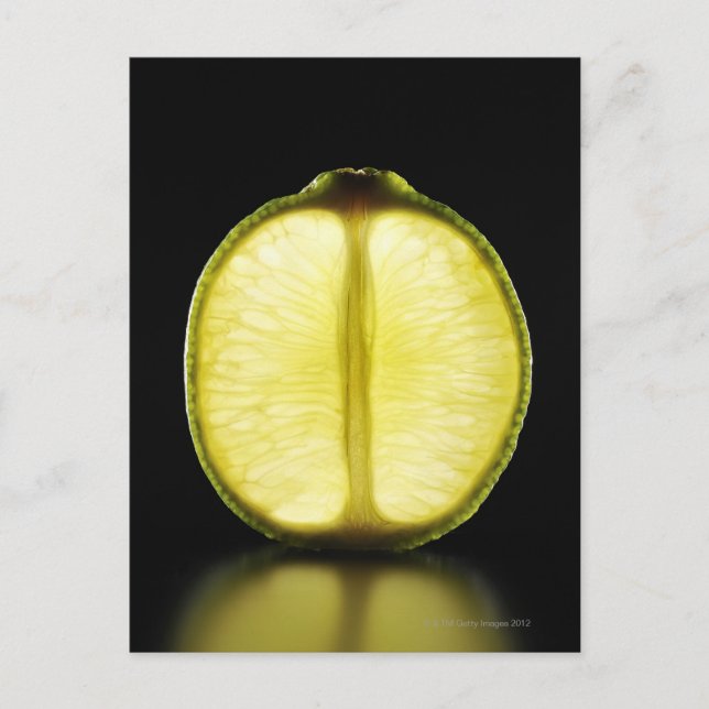 Carte Postale Lime, Fruit, arrière - plan noir (Devant)