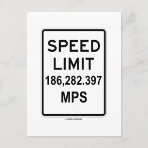 Carte Postale Limite De Vitesse 186 282,397 MPS (Vitesse De Lumi
