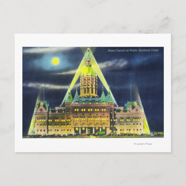 Carte Postale L'immeuble du Capitole de l'État la nuit (Devant)