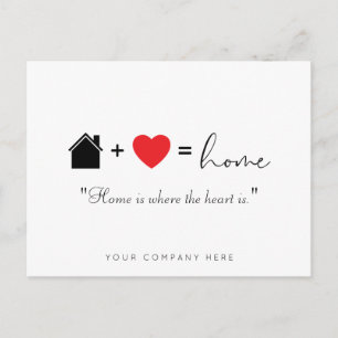 Carte Postale L'immobilier est là où le cœur est Marketing