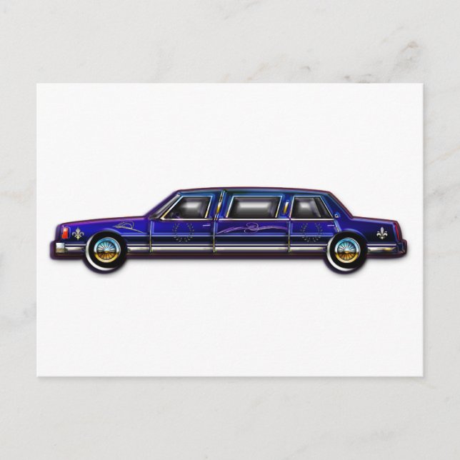 Carte Postale Limo bleu foncé classique (Devant)