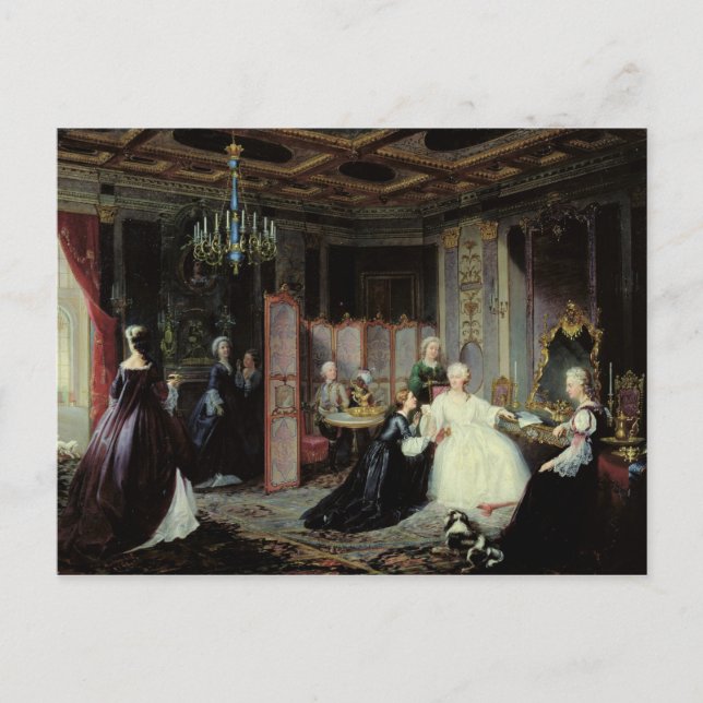 Carte Postale L'impératrice Catherine la Grande reçoit une (Devant)