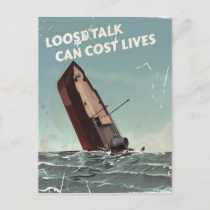 Carte Postale L'imprudence coûte des vies Affiche de la Seconde 