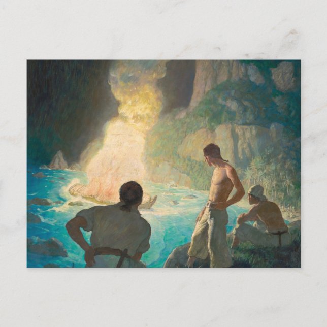 Carte Postale L'incendie de la générosité, 1940 par N. C. Wyeth (Devant)