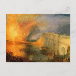 Carte Postale L'Incendie des Houses of Parliament par Turner