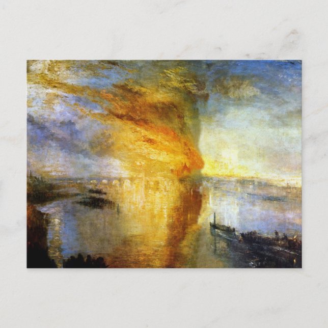 Carte Postale L'incendie des maisons des Lords et des Communes (Devant)