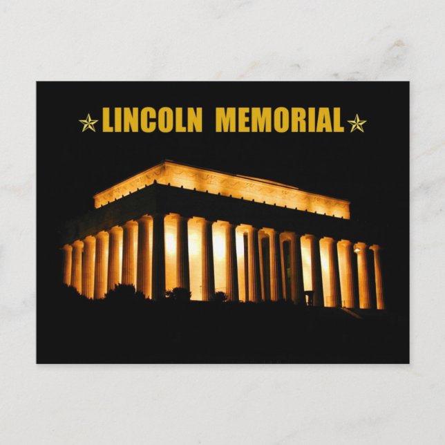 Carte Postale Lincoln Memorial à la nuit, Washington, D.C. (Devant)