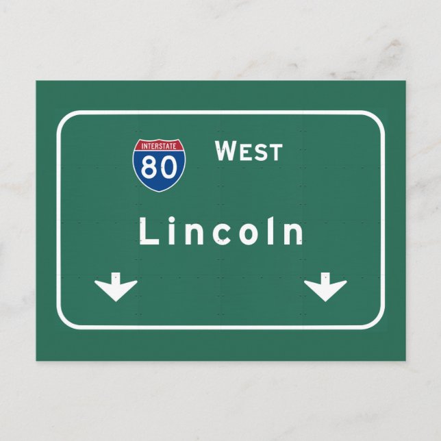 Carte Postale Lincoln Nebraska ne Interstate Highway Freeway : (Devant)
