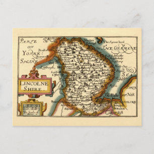 Carte Postale Lincolnshire Comté Angleterre Ancien Antiquaire Ca